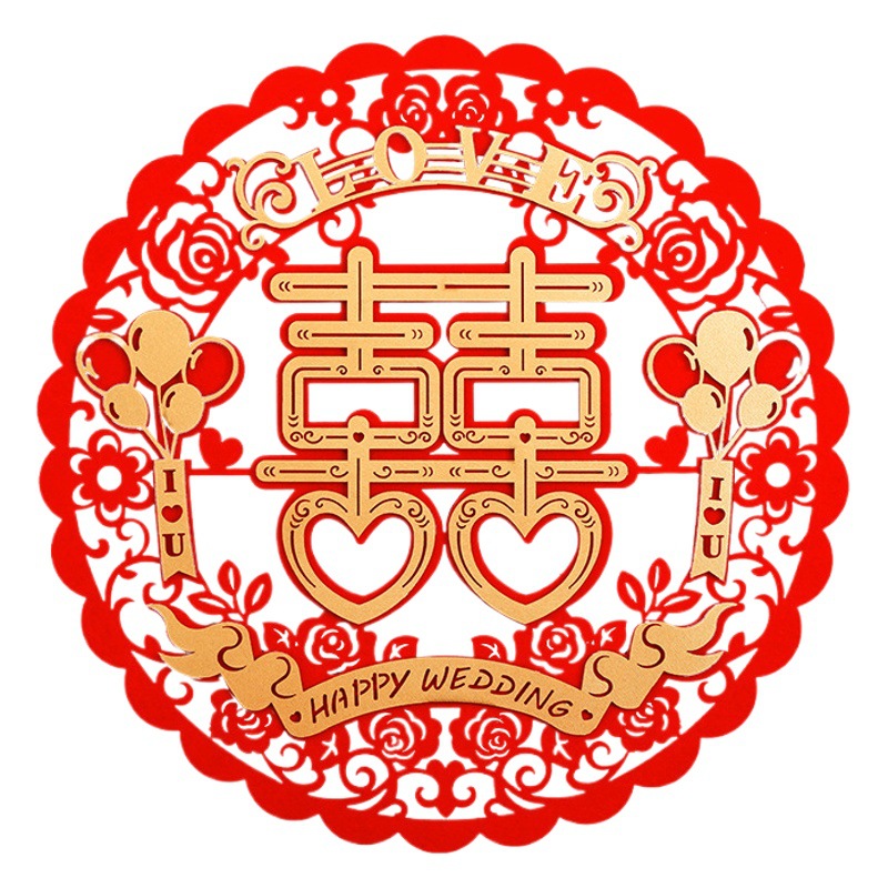 Daxi no tejido franela decoración de la boda suministros de la boda decoración de la habitación de la boda puerta Pegatinas de la ventana Xi