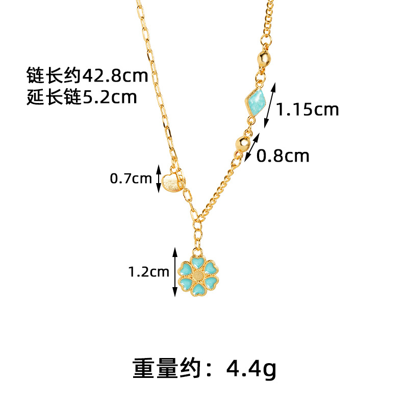 Collar de oro de arena vietnamita ligero de lujo goteo de aceite flor nicho clavícula diseñada para mujeres no se desvanecerá joyas al por mayor