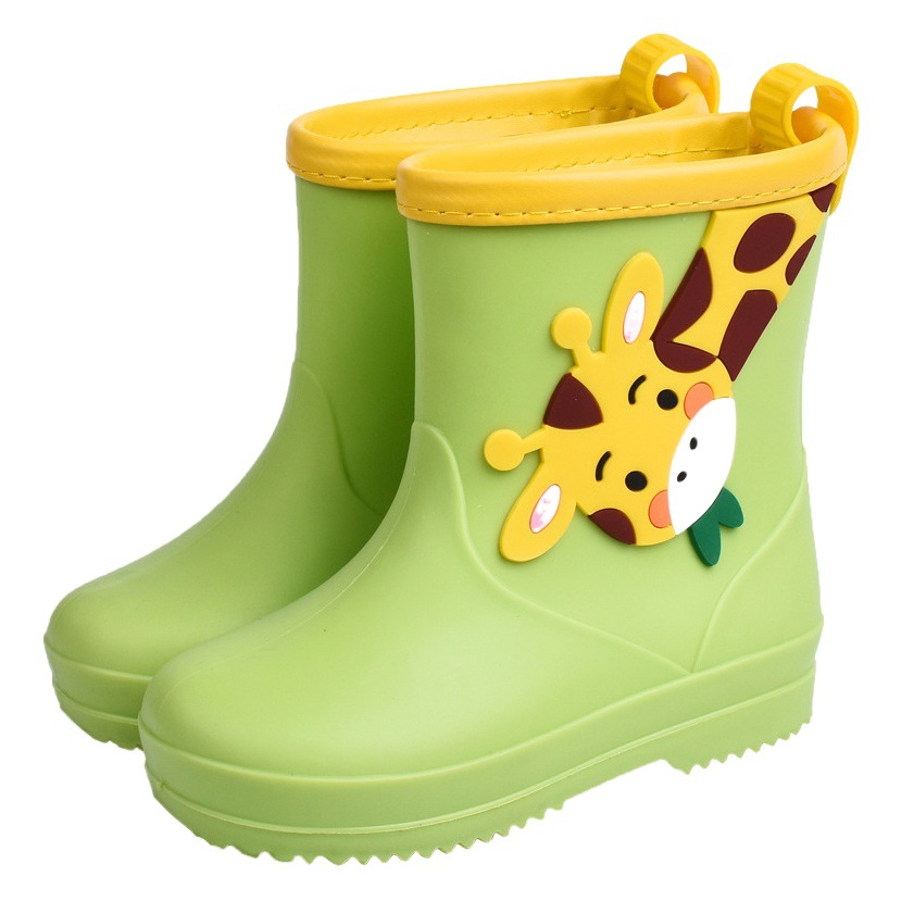 Children's rain boots cute cartoon boys and girls kindergarten baby waterproof shoes overshoes medium and big children non-slip rain boots rubber shoes