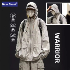 NASAUPF100+防晒衣男士夏季薄款痞帅冲锋衣外套冰丝防紫外线防晒