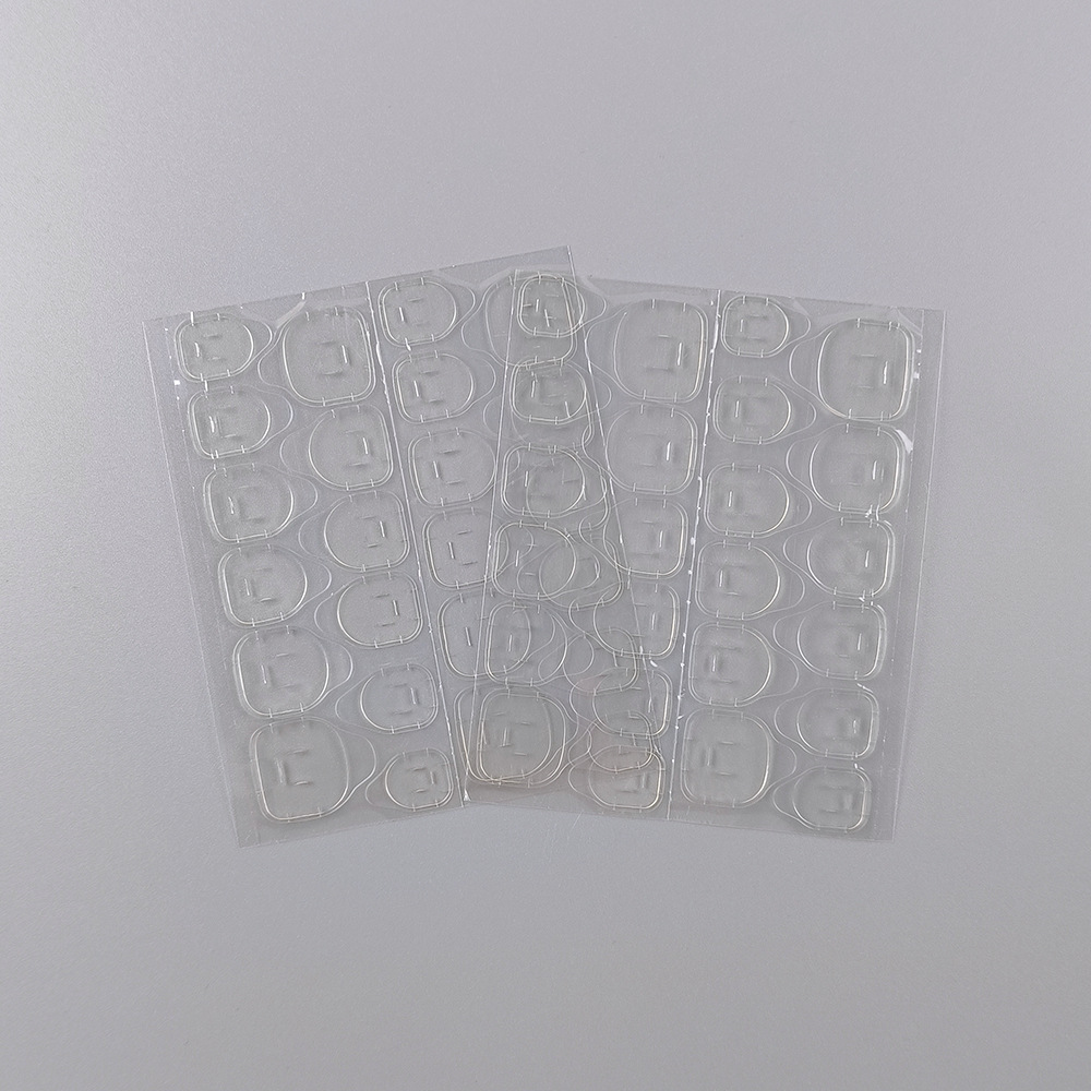 Desgaste transparente pegatinas de uñas falsas pegatinas de uñas a prueba de agua de doble cara uñas pegatinas de jalea de cristal especial