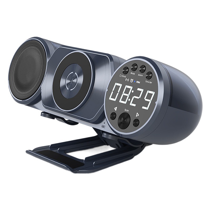 Altavoz Bluetooth de Amazon, luz ambiental RGB, carga inalámbrica magnética, audio Bluetooth, reloj de subwoofer, audio inalámbrico