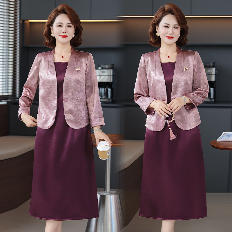 Ladieswear's Clothing Autumn Suit Dress Wedding Banquet Outfit for Mother-In-Law 2025 New Middle-Aged and Elderly Spring & Fall Outwear Two-Piece Set for Women Ladieswear's Clothing Autumn Suit Dress Wedding Banquet Outfit for Mother-In-Law 2025 New Middle-Aged and Elderly Spring & Fall Outwear Two-Piece Set for Women
