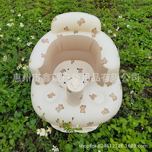 in stock Supply Children's Inflatable School Seat Portable Children's Sofa PVC Baby Bath Stool Children's Dining Chair Foldable