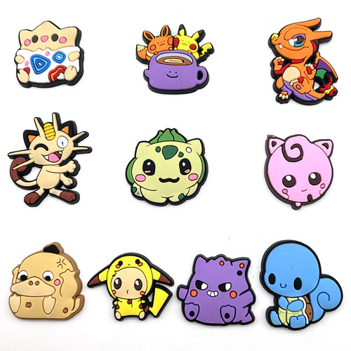 Pokémon series holey shoes, floral shoes, decorative clips, crocs accessories