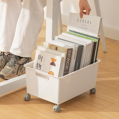 Desktop stationery miscellaneous storage box with wheels household book file storage box under the table plastic storage box 