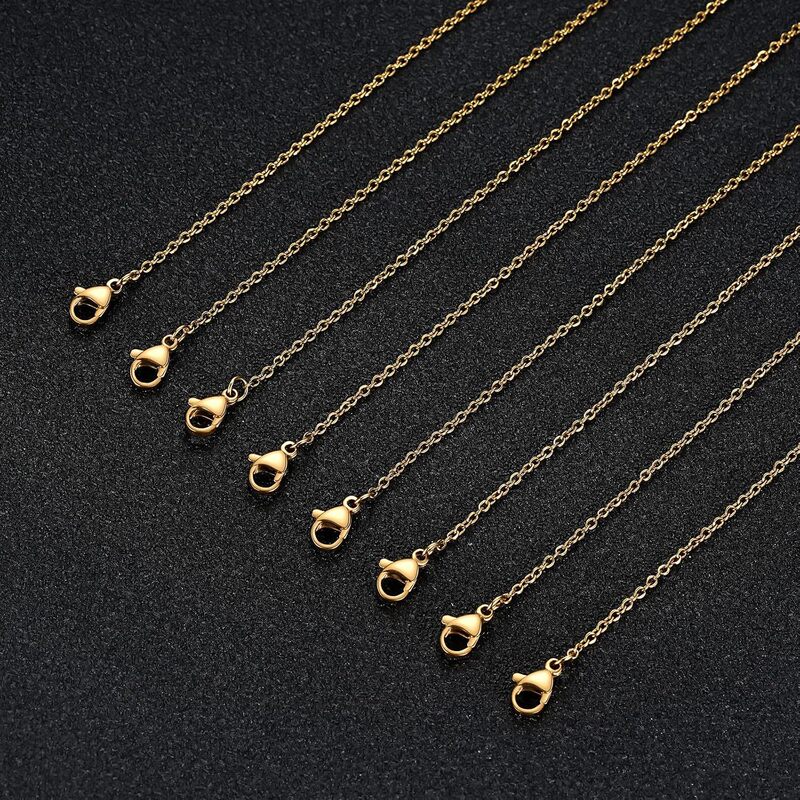 Stainless steel necklace O-chain flat cross pendant plain chain clavicle chain women's neck chain DIY titanium steel necklace fashion