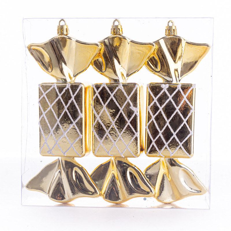 Yazi Navidad de simulación de galvanoplastia de color colgante de dulces de Navidad regalos de piruitas de vacaciones de niños adornos divertidos