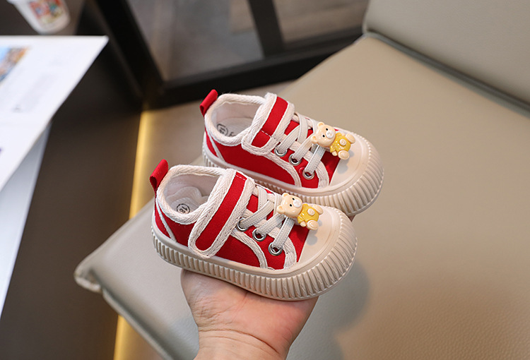 Barncanvas 2023 Vår och höst Pojkar Casual Shell Head Girls Cookie Mjuk sula Babyskor_voghion.com