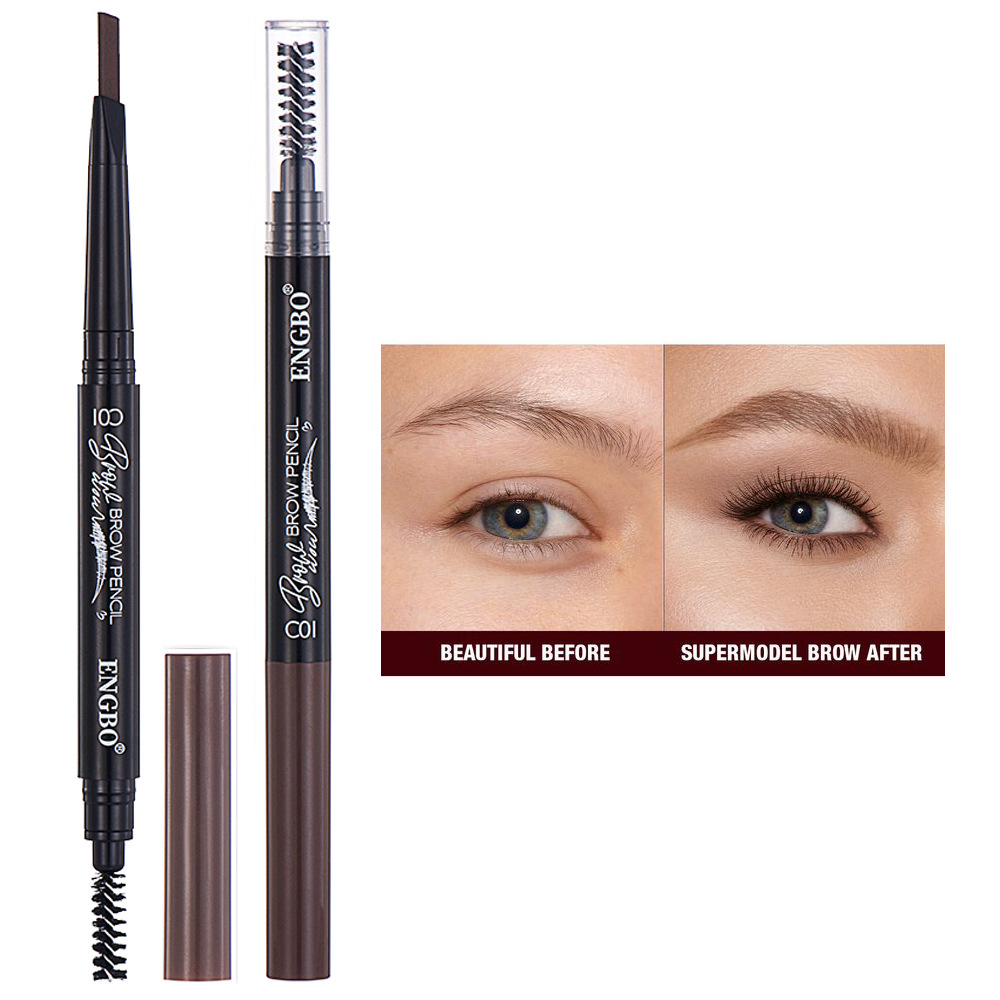 ENGBO's dual-head eyebrow pencil for foreign trade comes with an eyebrow brush that automatically rotates, ensuring long-lasting eye cosmetics without smudge undefined