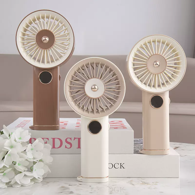 高速无刷数显手持小风扇USB充电可100挡风速学生蓄电风扇礼品跨境