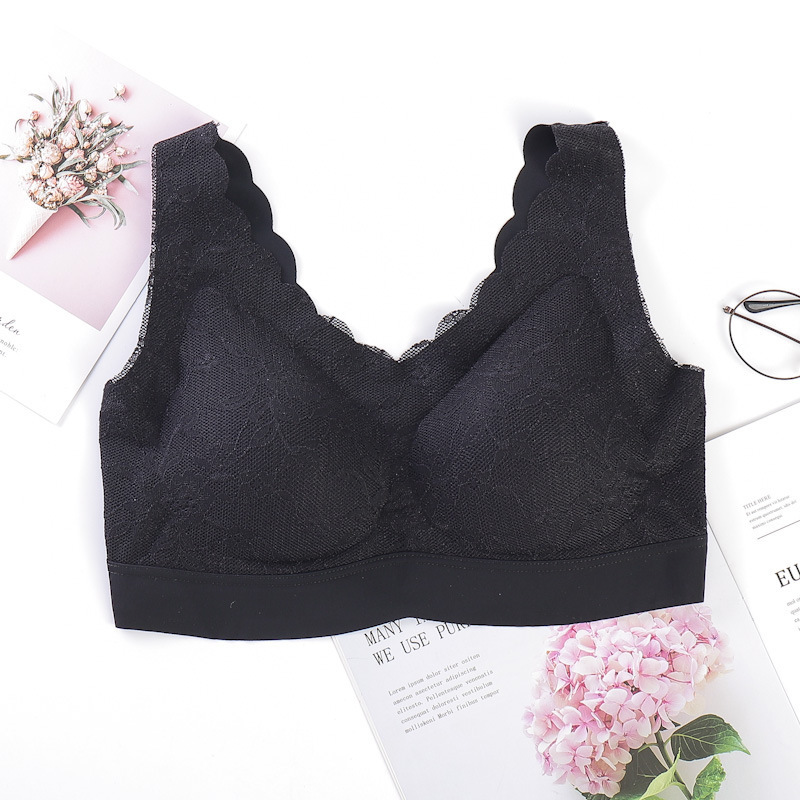 タイ産ラテックス2.0シームレスブラジャー 女性用 上向きサポート 脇肉寄せ 落ち防止 ノンワイヤー 小胸用 レースブラ|undefined