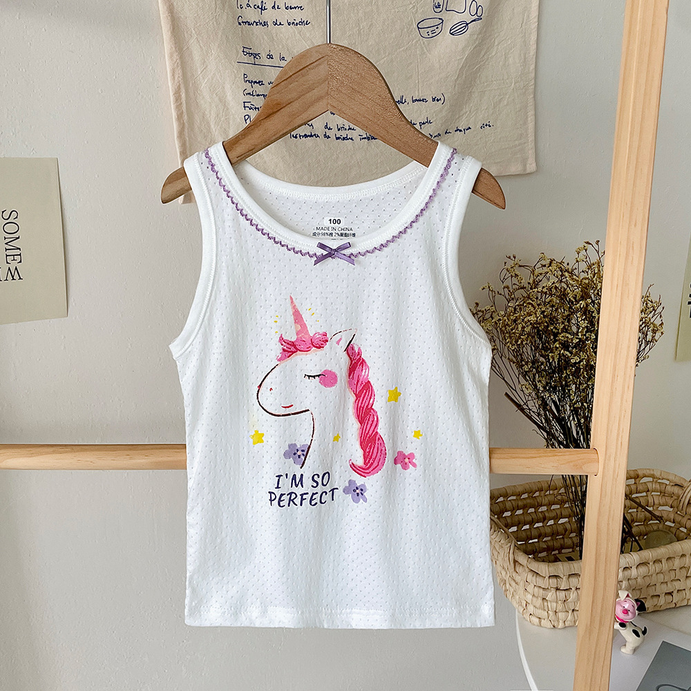 Chaleco de algodón para niños de clase A, sin hueso y sin mangas, fondo de bebé, chaleco fino en forma de corredor, uso exterior, cuello redondo jacquard, verano