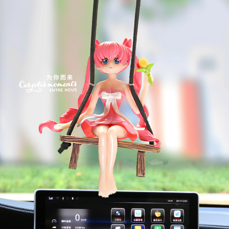Adornos de coche de celebridades de Internet Adornos de decoración interior creativa de niña hermosa Adornos de decoración del hogar del corazón de niña linda