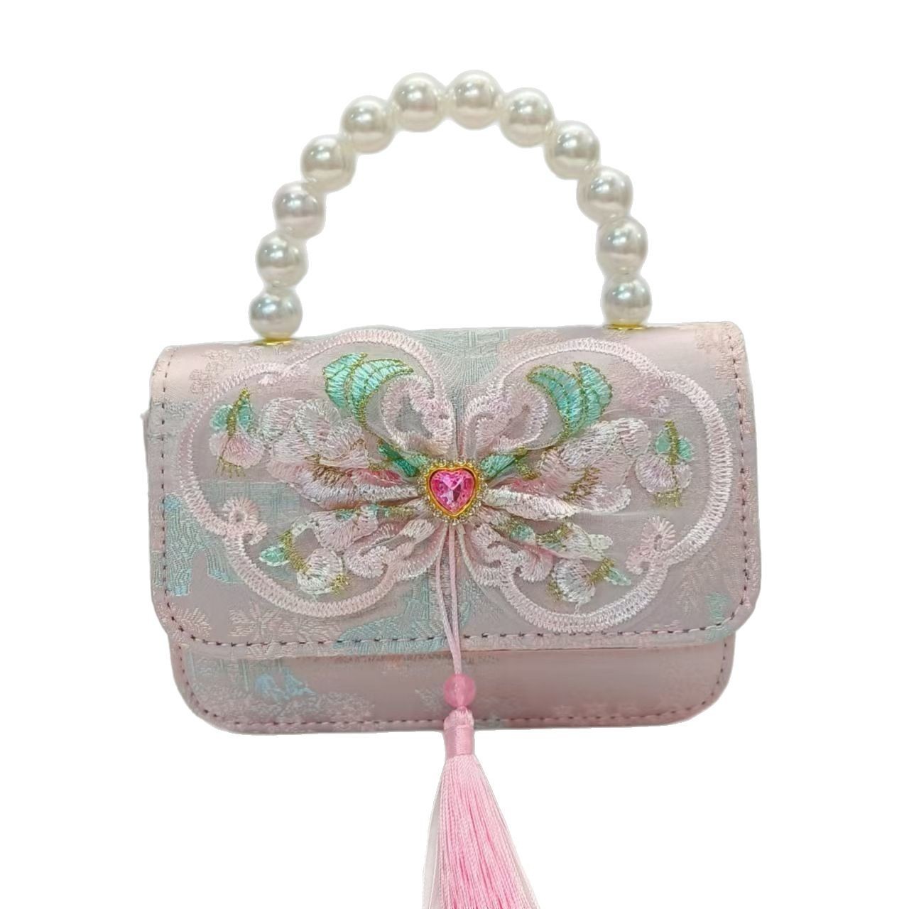 Bolso de perla estilo nacional arco bolso de cadena bolso de mochila para niñas vestidos chinos antiguos accesorios bolsos regalos para niñas