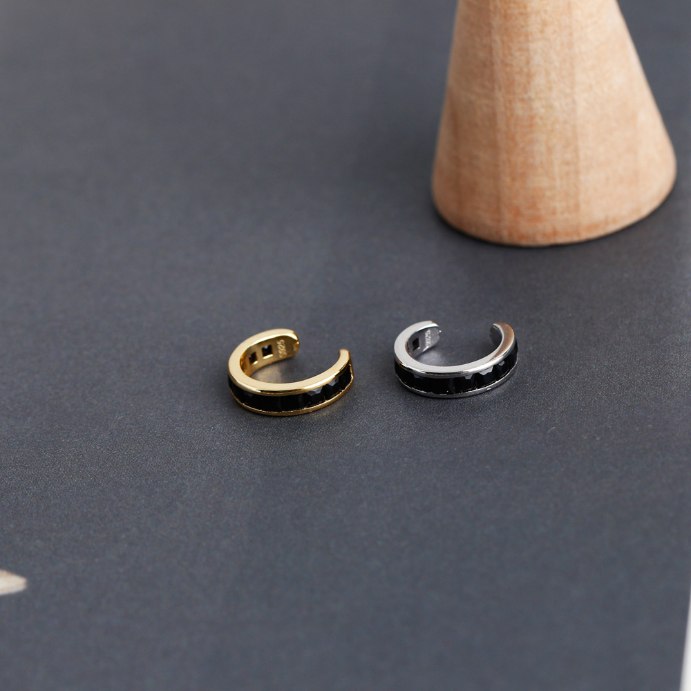 Fashion U Shape Sterling Silver Inlay Zircon Ear clips 1 Piece