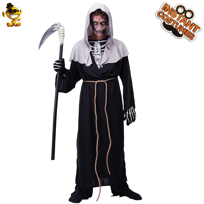 De Halloween de los hombres adultos la muerte fantasma hueso COSPLAY partido etapa rendimiento traje COSPLAY