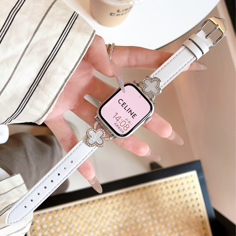 Clover leather metal for Apple Watch 87654 generation se iwatch factory in stock wholesale