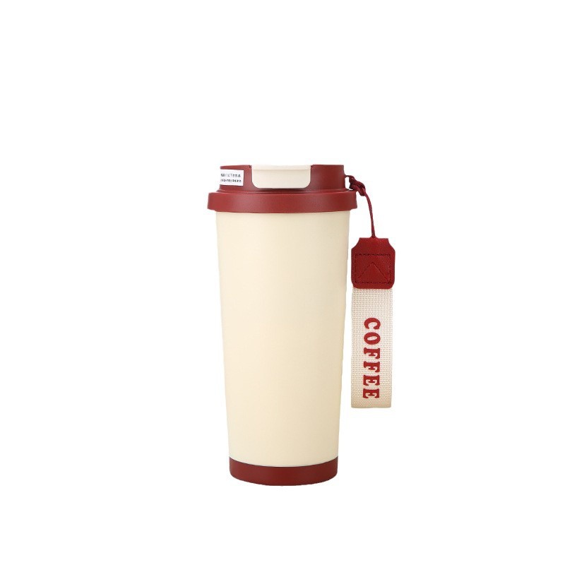 Taza de café lirio de los valles de alto valor para hombres y mujeres 316 taza de aislamiento de acero inoxidable forro de cerámica taza de agua de regalo de oficina de negocios