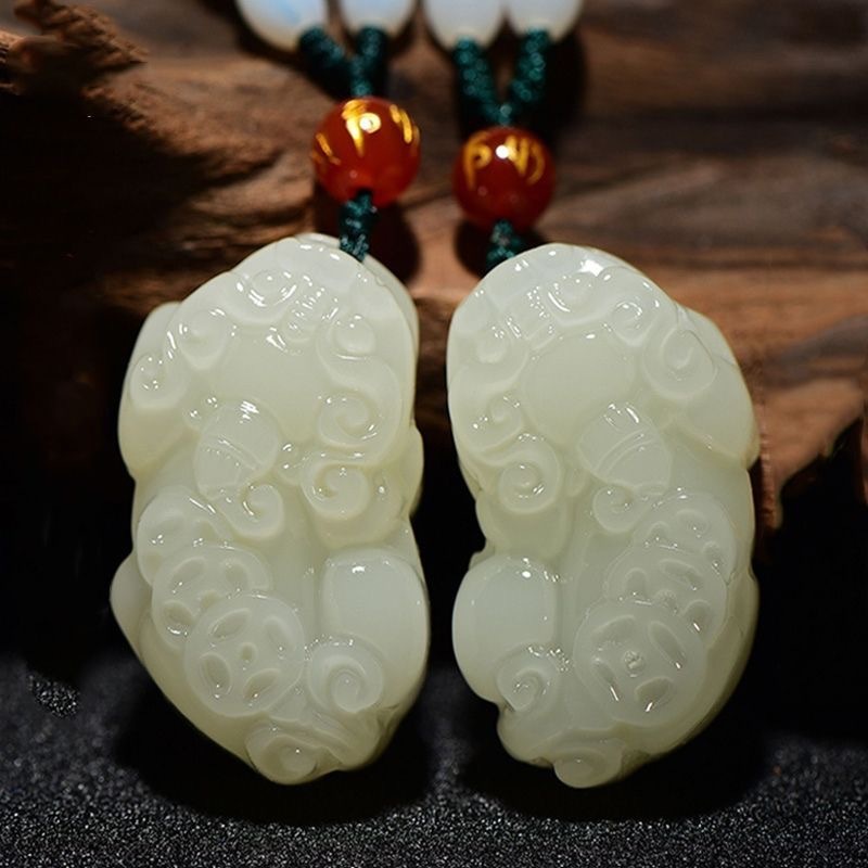 Afghan Jade White brave pendant White Jade brave necklace men and women couples jade pendant business gifts wholesale