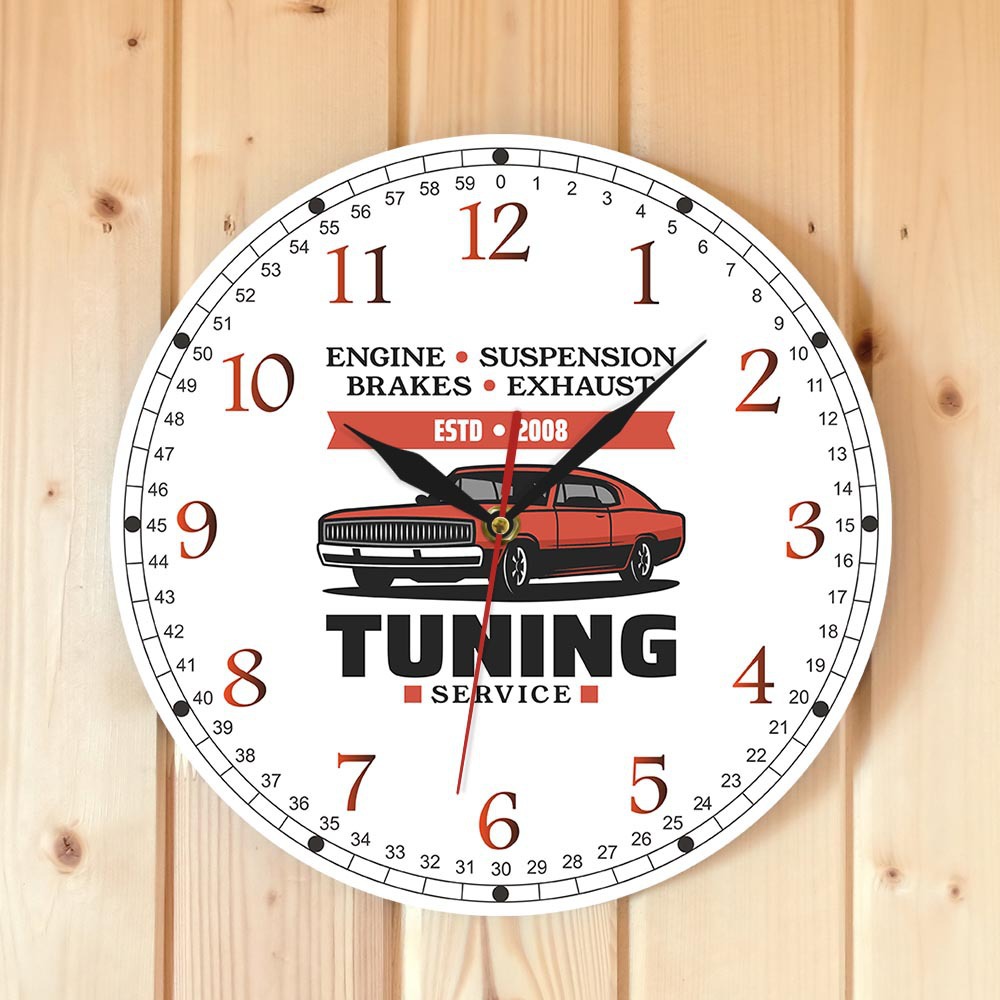 Engine suspension brake exhaust steering Service wall clock auto mechanic repair studio decorative wall clock