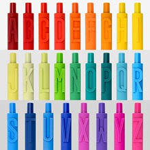 KACO中性笔字母数字学生用0.5黑芯创意简约大容量黑色刷题水笔