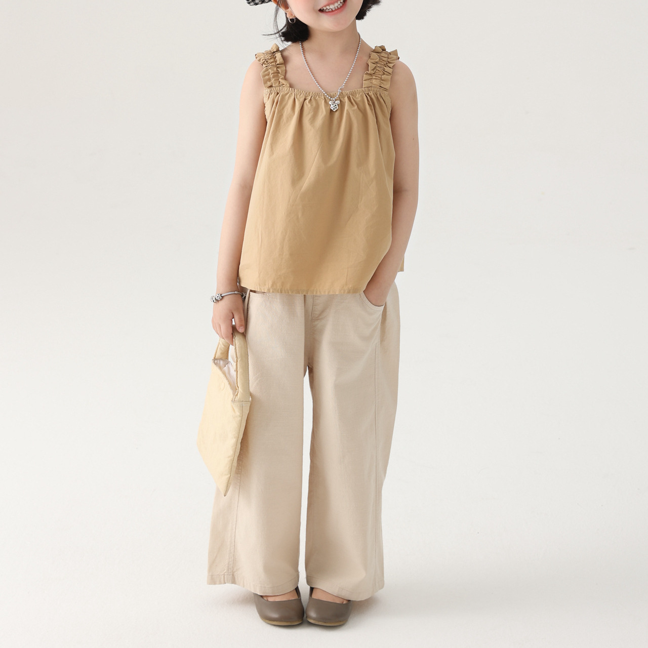 BOBOKIDS 2025 Summer New Children's Cropped Pants Children's Japanese Style Casual Pants Children's Wear