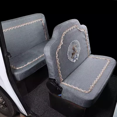 Electric car cushion — electric tricycle seat cover Haibao - embossed-linen-style-in-gray
