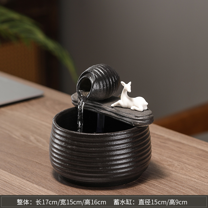流水創意噴水輪球生財置物循環水小型オフィスデスクトップ茶卓プレゼント|undefined