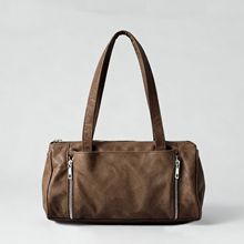 小众设计软皮单肩包通勤百搭多拉链机车包大容量手提包女手提包