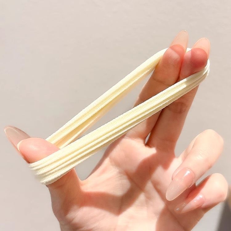 加粗加厚!复古高弹力发绳韩系简约头绳纯色甜美高级不塌马尾头饰|undefined