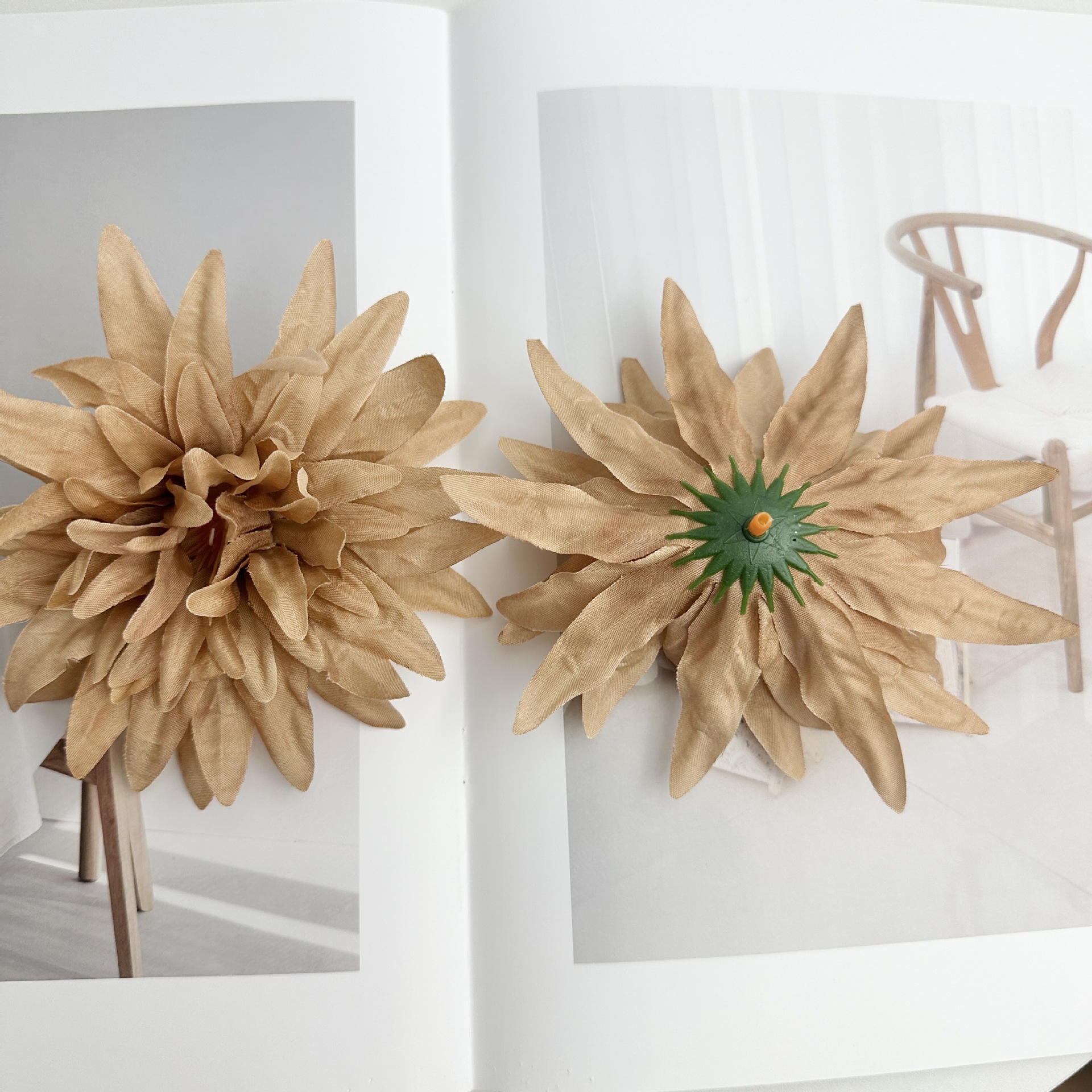 Flores de simulación llama crisantemo cabeza seda flores DIY caja de regalo material de flores de fichas de boda espacio comercial decoración prop al por mayor