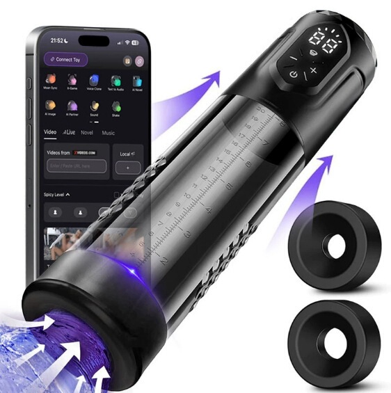 Digital Display App Lcd Display Spa Enlarger Penis Exerciser Penis Pump Negative Pressure Masturbator