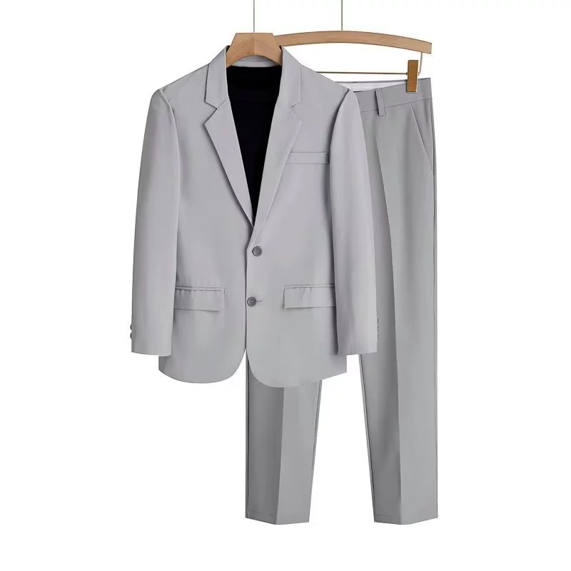 Men's summer thin set, trend classic suit jacket for leisure, oversize