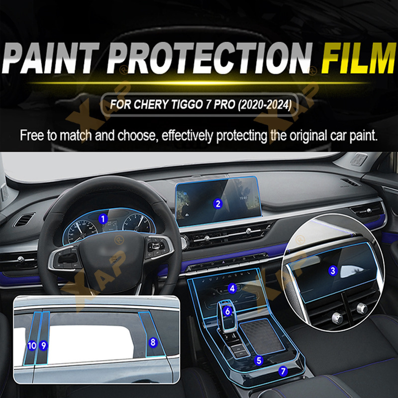 Cross-Border Supply of Chery Tiggo 7Pro Tpu Interior Stickers Center Console Gear Touch Screen Dashboard Door Panel Film