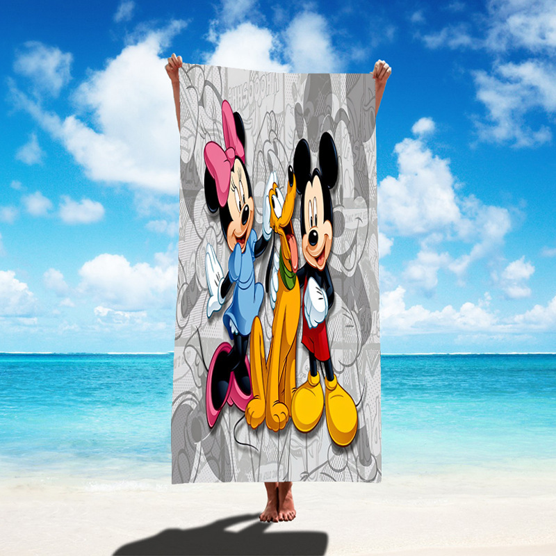 Hot Sale Cartoon Cartoon Donald Duck Mickey Mouse Bath Towel Square Beach Towel Microfiber Quick-Drying Printing