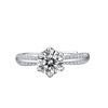 Wedding ring, platinum design zirconium, 1 carat