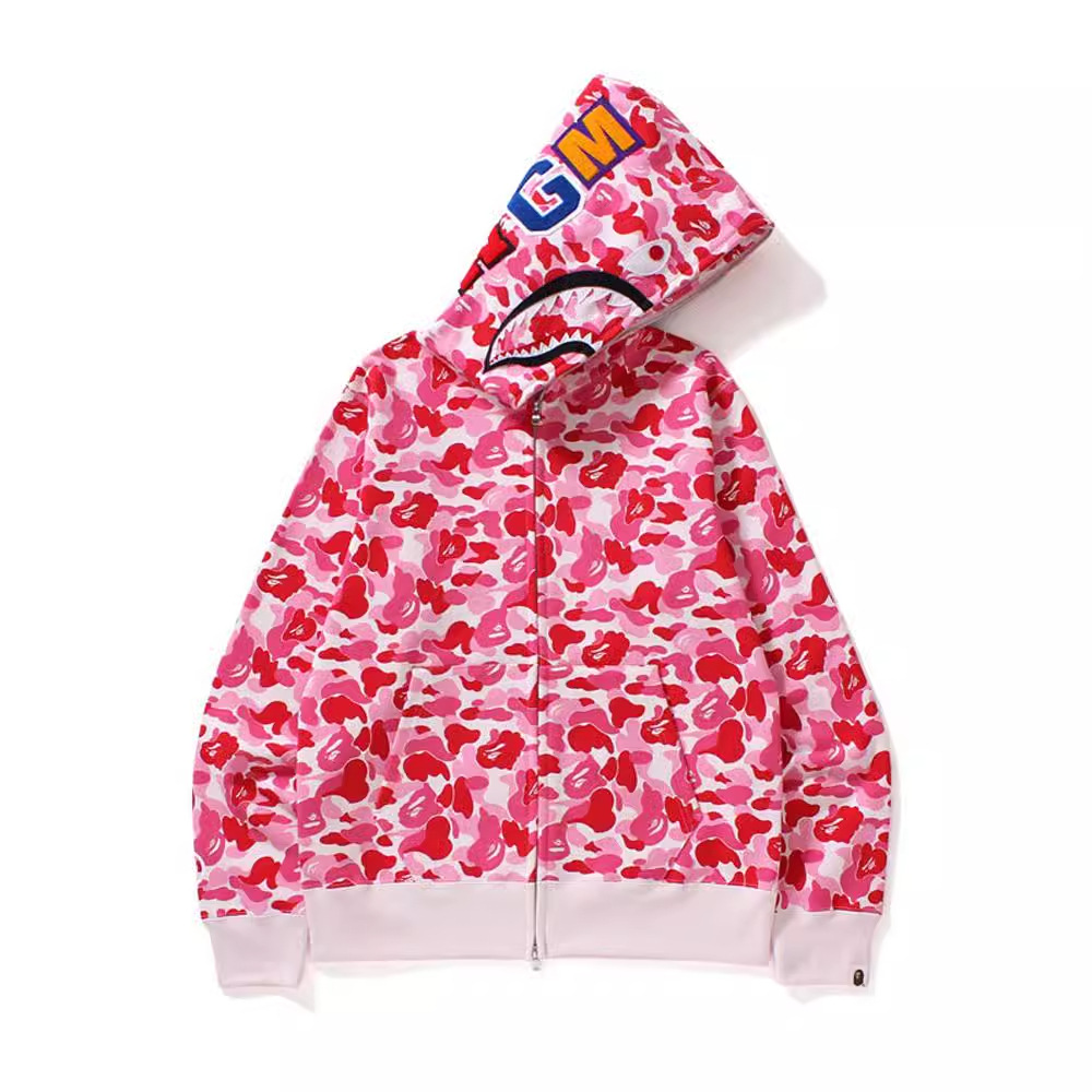 국경 간 대외 무역 조수 브랜드 BAPE 상어 위장 지퍼 카디건 스웨터 후드 재킷의 높은 버전의 세대