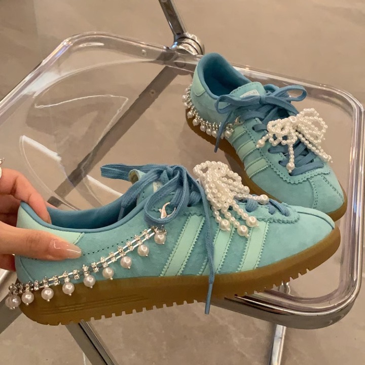 Arco de moda extranjera perla bordilla taconera zapatos botones accesorios colgante de cuentas botones de decoración