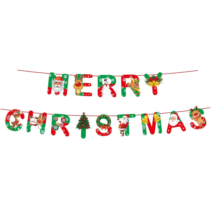 クロスボーダーのクリスマスの装飾は旗を掛けて卒業するパーティーのシーンを手配します。|undefined