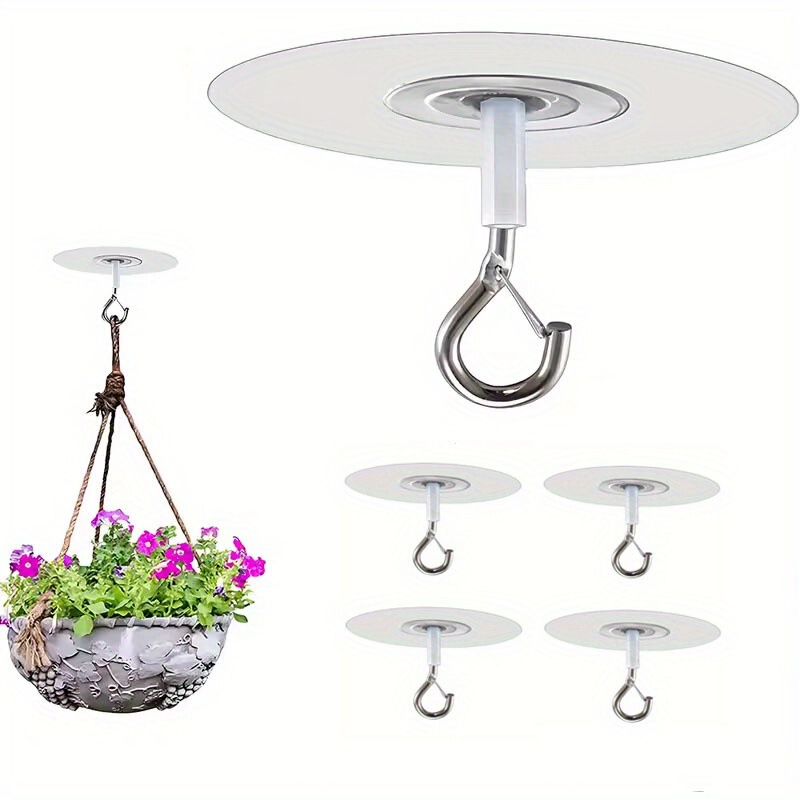 Non-Porous Adhesive Ceiling Hooks for Hanging Plants and Sticky Eye Hooks for Hanging Poppy Mobile Curtains