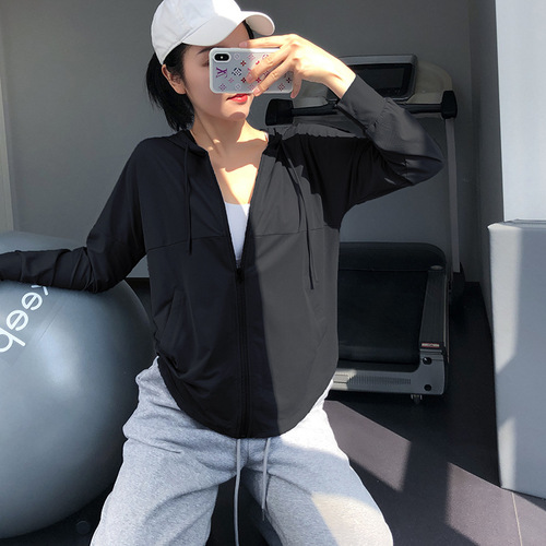Women's Loose and Slimming Sport Jacket for 2024 Summer, Plus Size Casual Running Hooded Sweater for Yoga and Fitness Top