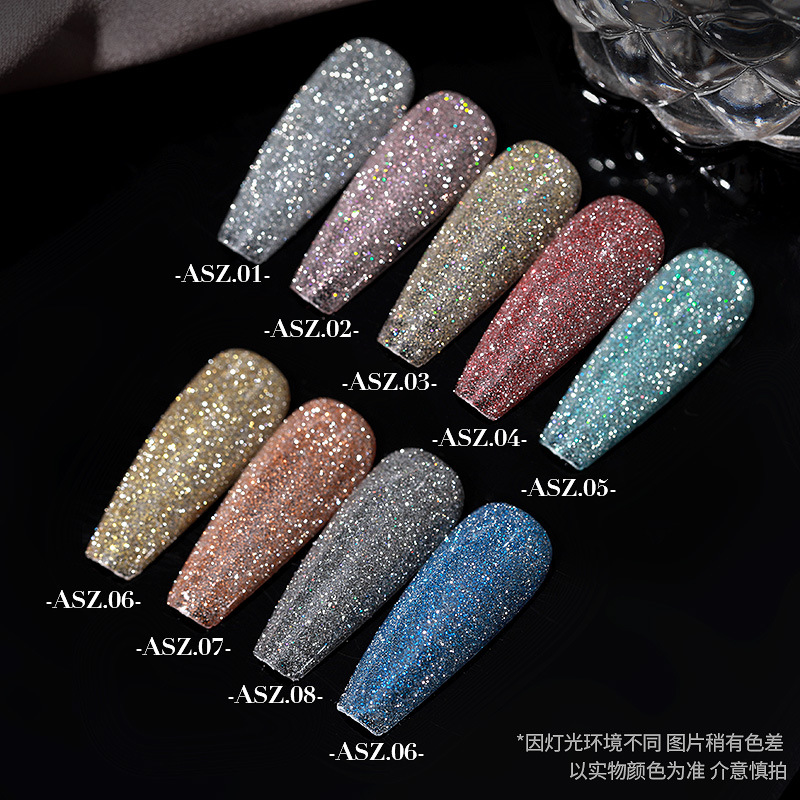 Internet celebridad flash diamante pegamento 2021 nueva uña cristal diamante disco polvo esmalte de uñas pegamento brillante fino flash pegamento de fototerapia de uñas
