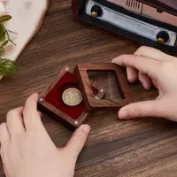Деревянная коробка для памятных монет, древняя монета Юань Дайтоу, деревянная коробка для защиты и коллекции памятных монет, деревянная коробка для монет с оценкой, значок древней монеты.
