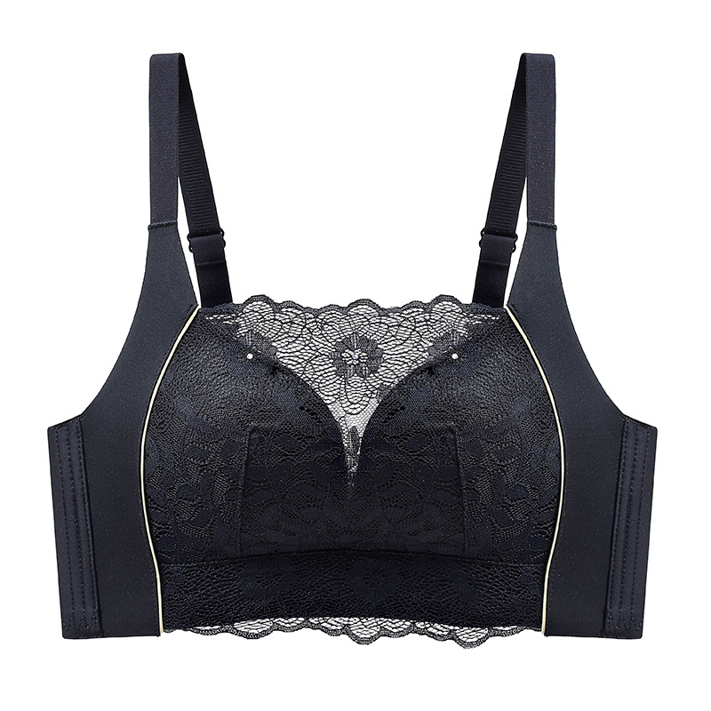 Ropa interior sin costuras Sujetador de pecho pequeño push-up Delgado Sujetador de pecho inalámbrico anti-flacidez Sujetador de encaje ajustable mujeres