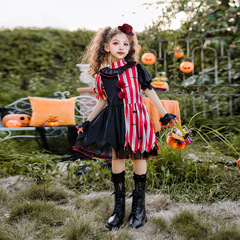 ハロウィーン子供服ピエロ回魂cos女の子ワンピースパーティーおかしな衣装カーニバルショー服