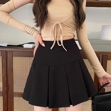 2025新款春季时尚半身裙女百褶裙高腰显瘦蓬蓬伞裙时尚防走光短裙