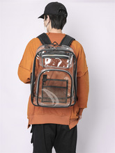 现货供应透明背包 pvc双肩包 pvc书包 大容量学生书包