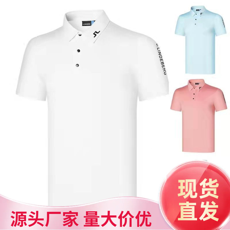 New Golf Men's Short-Sleeved Polo Shirt Fashionable Breathable Quick-Drying Sweat-Wicking Moisture-Absorbent Outdoor Sports Top