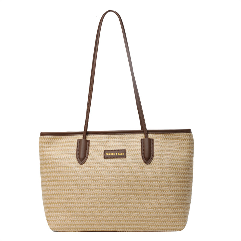 Paja trenzada bolsa de vacaciones mujeres 2026 nueva moda playa trenzada bolsa de hombro de gran capacidad de transporte universal bolsa de mano image 7